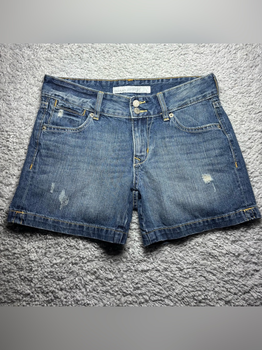 OLD NAVY Shorts Womens 4 Mid Rise Distressed Denim Everyday Casual Classic Sun